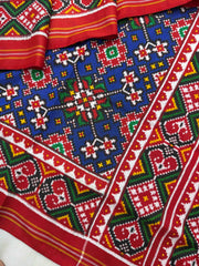 Red & Blue navratan Patan Patola Saree