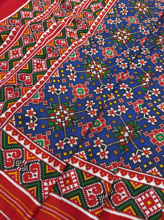 Red & Blue navratan Patan Patola Saree