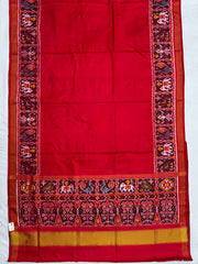 Plain Red single ikat Patola narikunj border