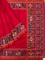 Plain Red single ikat Patola narikunj border