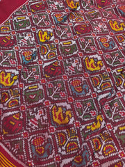 Maroon & maroonish white Narikunj Patola