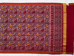 Maroon & maroonish white Narikunj Patola