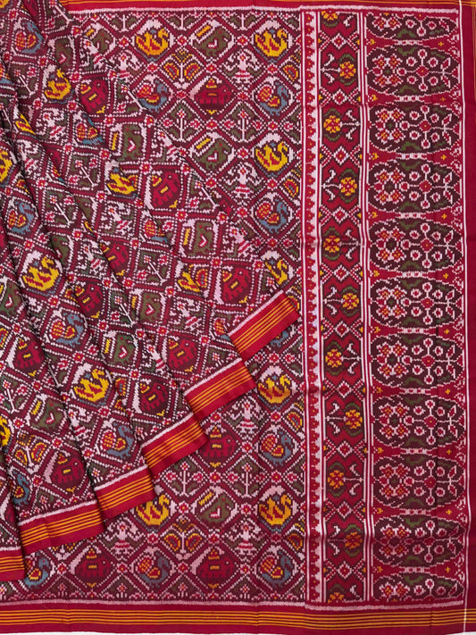 Maroon & maroonish white Narikunj Patola