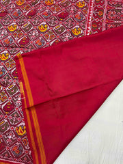 Maroon & maroonish white Narikunj Patola