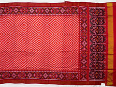 Red & orange square zigzag Patola