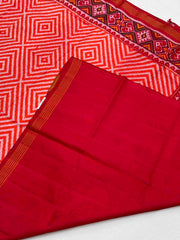 Red & orange square zigzag Patola