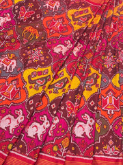 Eight figure multicolour Single Ikat Patola