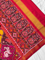 Eight figure multicolour Single Ikat Patola