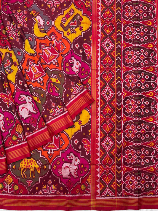 Eight figure multicolour Single Ikat Patola