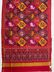 Eight figure multicolour Single Ikat Patola