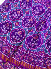 Purple magenta flower Single Ikat Patola
