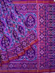 Purple magenta flower Single Ikat Patola