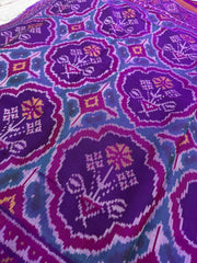 Purple magenta flower Single Ikat Patola