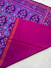 Purple magenta flower Single Ikat Patola