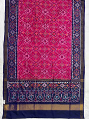 Purple & pink manekchawk Single ikat Patola