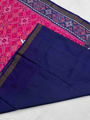 Purple & pink manekchawk Single ikat Patola