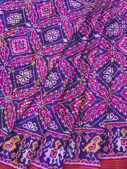Magenta Purple Fulzar Single ikat Patola
