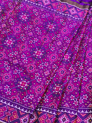 Purple pink navaratan single ikat Patola Saree