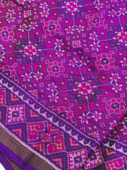 Purple pink navaratan single ikat Patola Saree