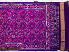 Purple pink navaratan single ikat Patola Saree