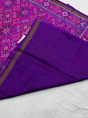Purple pink navaratan single ikat Patola Saree