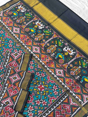 Black & Rama Blue Navaratan Single ikat Patola