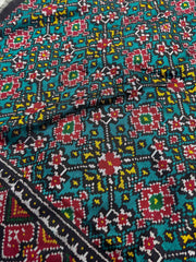 Black & Rama Blue Navaratan Single ikat Patola