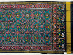 Black & Rama Blue Navaratan Single ikat Patola