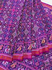 Magenta Pink vhora Gaji Single Ikat Patola