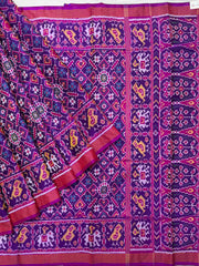 Magenta Pink vhora Gaji Single Ikat Patola