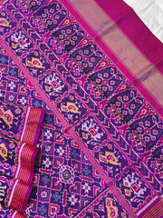 Magenta Pink vhora Gaji Single Ikat Patola