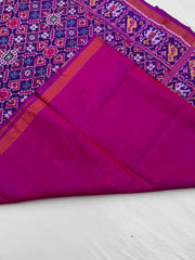 Magenta Pink vhora Gaji Single Ikat Patola