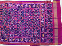 Magenta Pink vhora Gaji Single Ikat Patola