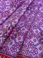 Pink & pastel purple navratan Patola Saree