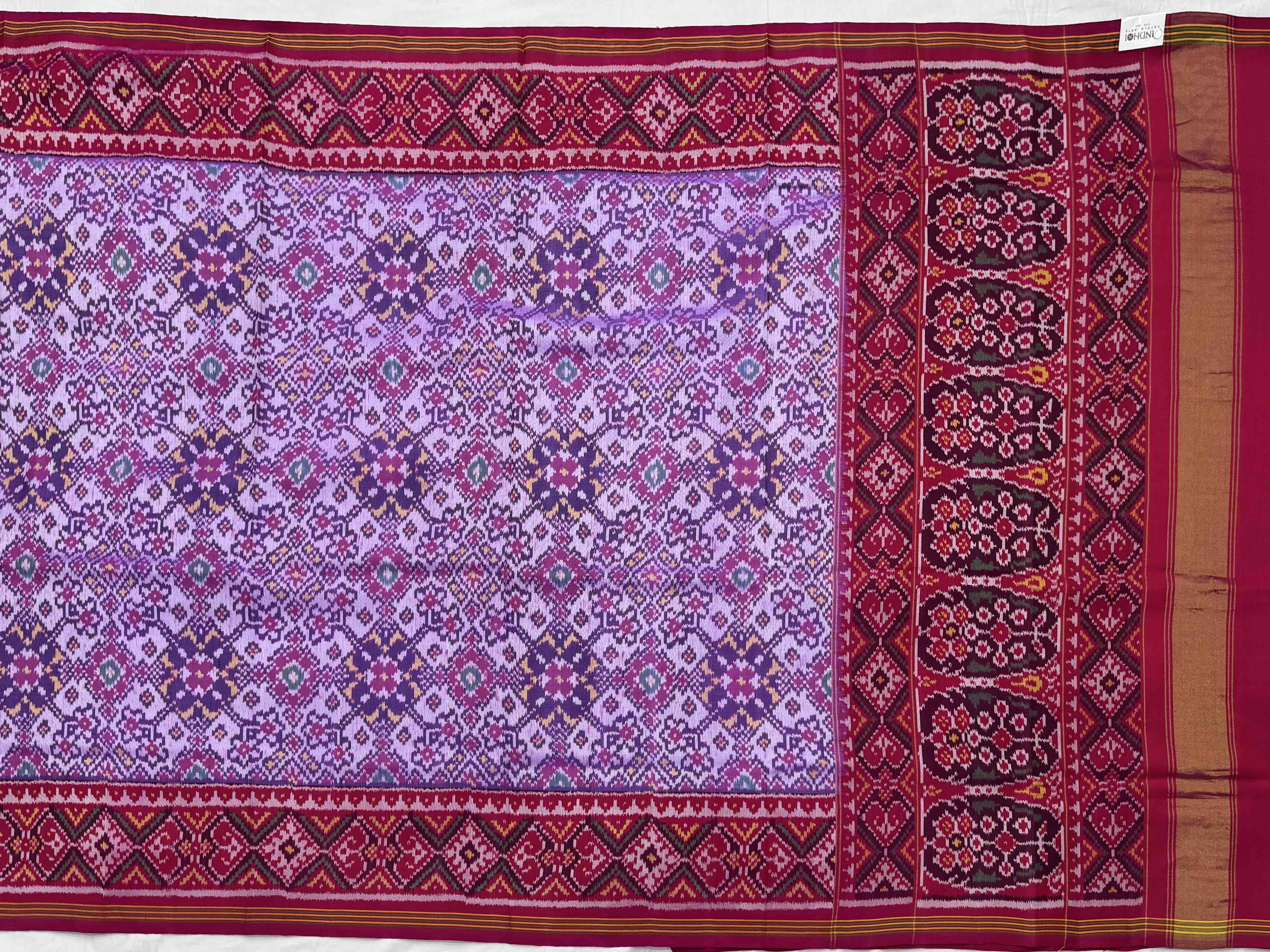 Pink & pastel purple navratan Patola Saree