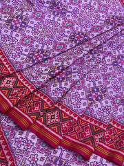 Pink & pastel purple navratan Patola Saree
