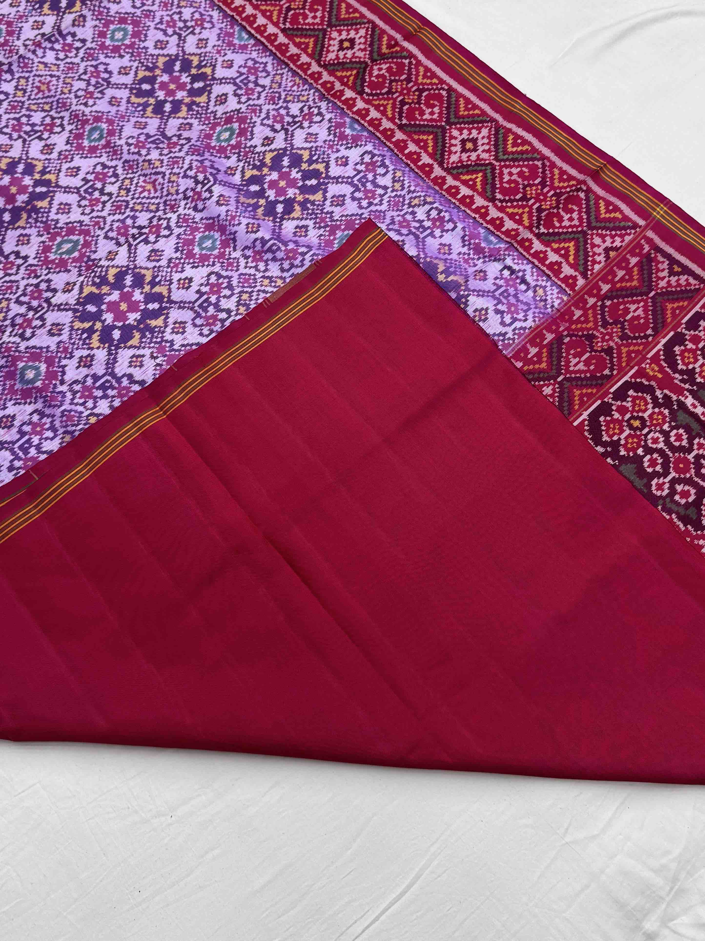 Pink & pastel purple navratan Patola Saree