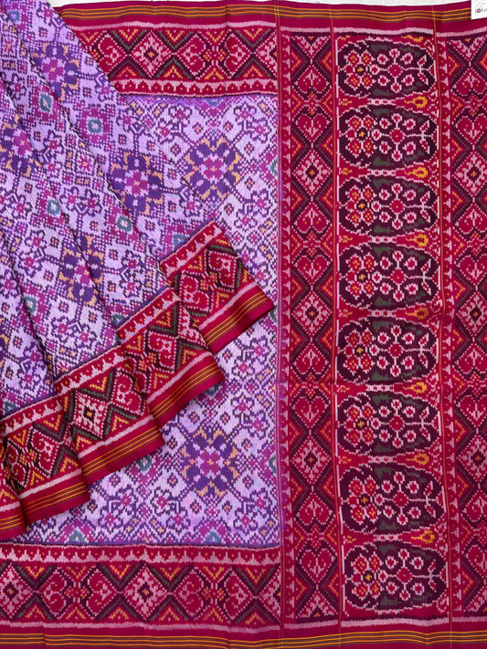 Pink & pastel purple navratan Patola Saree