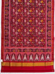 Red Narikunj Single Ikat Patola Saree