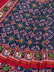 Maroon & Blue Navratan Patan Patola