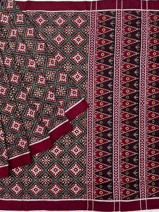 Panchanda design maroon Patan Patola