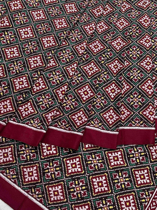 Panchanda design maroon Patan Patola