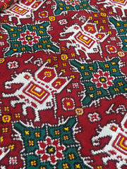 Maroon & Rama green ambadi Hathi Patan Patola