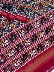 Pink with blueish pink Vhoragaji Patan Patola