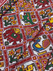 Red & white Narikunj Adtala Patan Patola