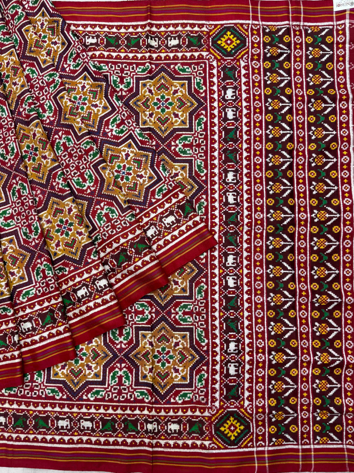 Maroon Brown star Patan Patola
