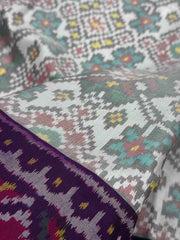Purple & white navratan Patola Saree