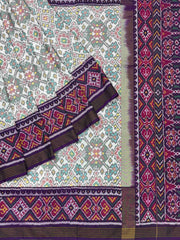 Purple & white navratan Patola Saree