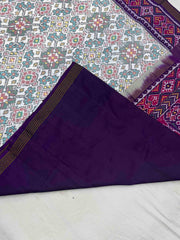 Purple & white navratan Patola Saree