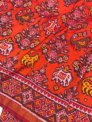 Maroon with Orange Figure design Patola